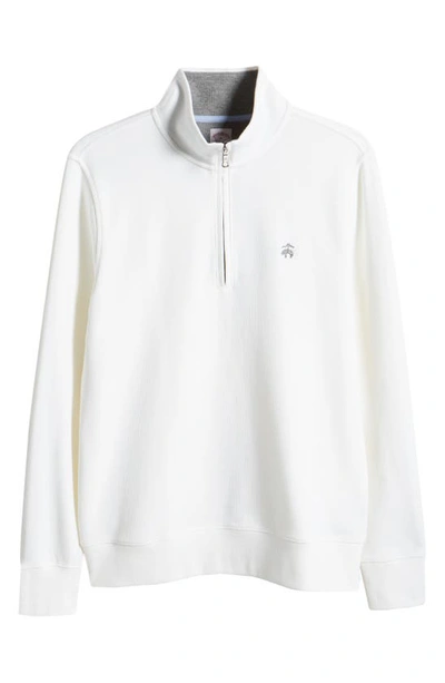 Brooks Brothers French Rib Quarter Zip Pullover In White