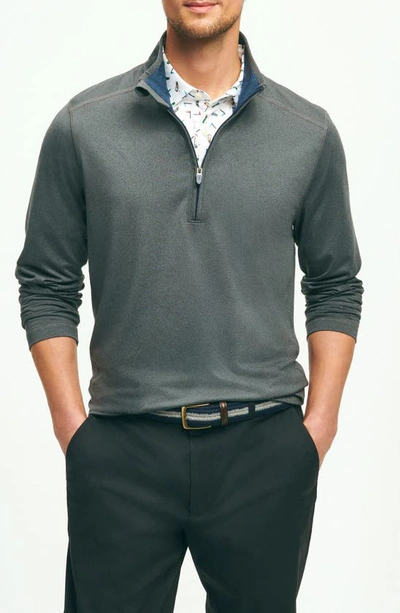 Brooks Brothers Half Zip Golf Pullover In Charcoal Heather