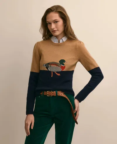 Brooks Brothers Merino Wool Mallard Intarsia Sweater In Multi