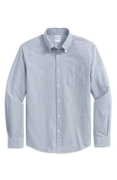 Brooks Brothers Oxford Cotton Button-down Shirt In Solid Blue