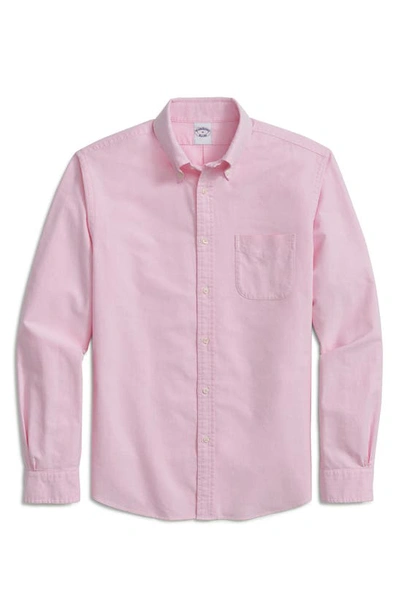 Brooks Brothers Oxford Cotton Button-down Shirt In Solid Pink
