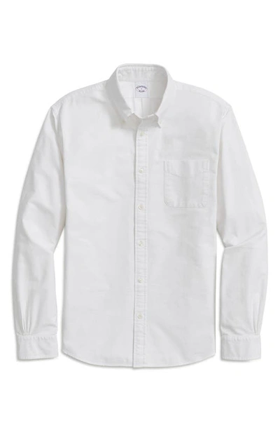 Brooks Brothers Oxford Cotton Button-down Shirt In Solid White