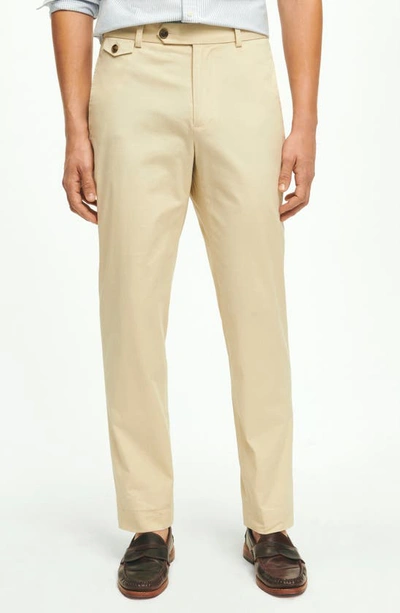 Brooks Brothers Regular Fit Cotton Canvas Poplin Chinos In Supima Cotton Trousers | Natural | Size 38 30