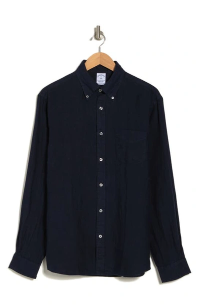 Brooks Brothers Regular Fit Linen Dress Shirt In Blue