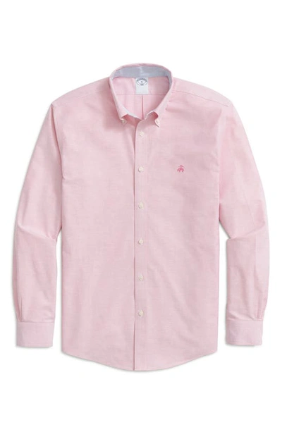 Brooks Brothers Regular Fit Stretch Button-down Oxford Shirt In Lilac Chiffon