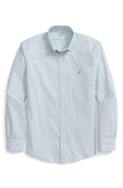 Brooks Brothers Regular Fit Stripe Stretch Button-down Oxford Shirt In Marinebluestp