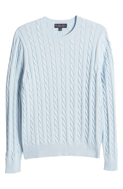 Brooks Brothers Supima® Cotton Cable Knit Sweater In Light Blue Heather