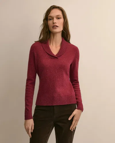 Brooks Brothers Wool Alpaca Cashmere Shawl-collar Sweater In Red
