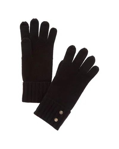 Brooks Brothers Wool & Cashmere-blend Button Cuff Gloves In Black