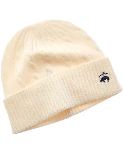 Brooks Brothers Wool & Cashmere-blend Cable Hat In Neutral
