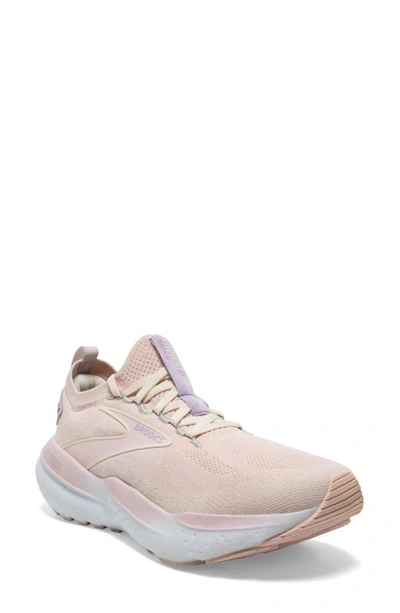 Brooks Glycerin Stealthfit 21 Running Shoe In Pink/ Marshmallow/ Orchid