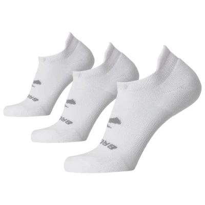 Brooks Mens  Run-in 3 Pack No Show Socks In White
