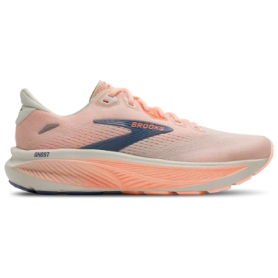 Brooks Womens  Ghost 18 In Cyber Peach/white/gray