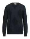 Brooksfield Man Sweater Blue Size 50 Virgin Wool, Wool, Polyamide, Cotton