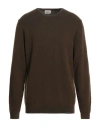 Brooksfield Man Sweater Khaki Size 46 Wool, Cotton, Polyamide In Beige