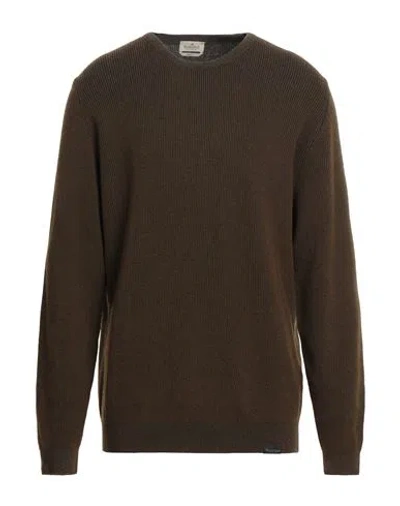 Brooksfield Man Sweater Khaki Size 44 Wool, Cotton, Polyamide In Beige
