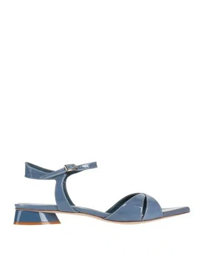 Bruglia Woman Sandals Slate Blue Size 11 Soft Leather