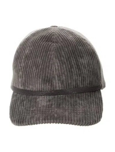 Pre-owned Brunello Cucinelli Beaded Baseball Cap W/tags In Grey