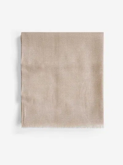 Brunello Cucinelli Beige Cashmere And Silk Sparkling Scarf In Neutral