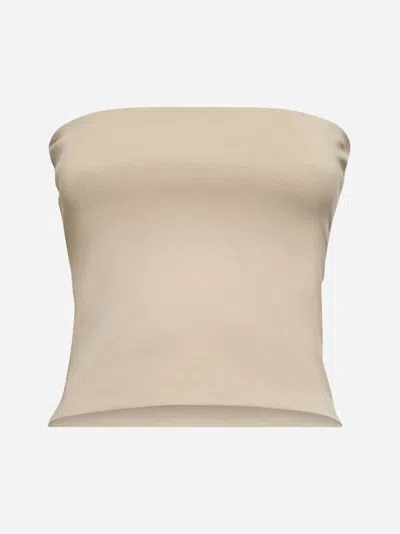 Brunello Cucinelli Beige Jersey Bandeau Top