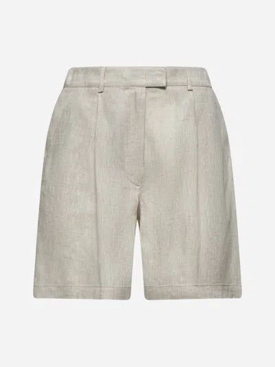 Brunello Cucinelli Beige Linen Bermuda Shorts