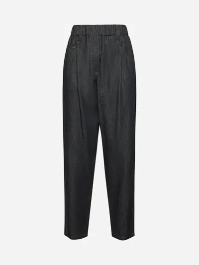 Brunello Cucinelli Black Denim Five-pocket Trousers