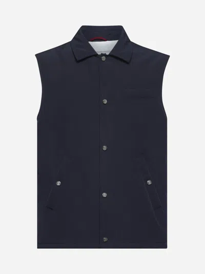 Brunello Cucinelli Blue Microfibre Padded Vest