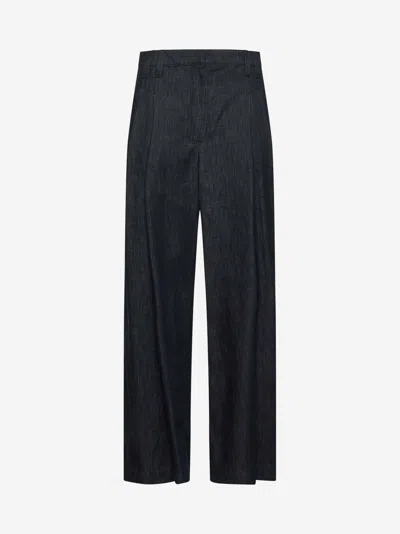 Brunello Cucinelli Blue Twill Wide Smart Jeans