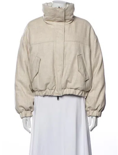 Pre-owned Brunello Cucinelli Bomber Jacket In White