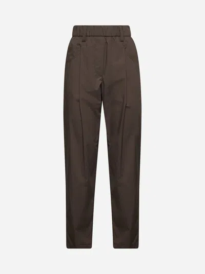 Brunello Cucinelli Brown Cotton Tapered Trousers