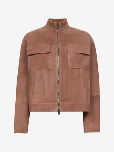 Brunello Cucinelli Brown Couture Suede Monili Jacket