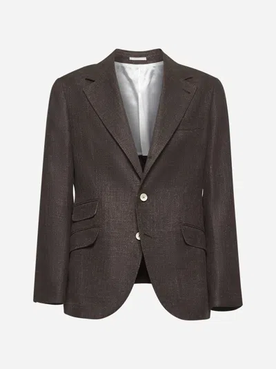 Brunello Cucinelli Brown Deconstructed Cavallo Jacket