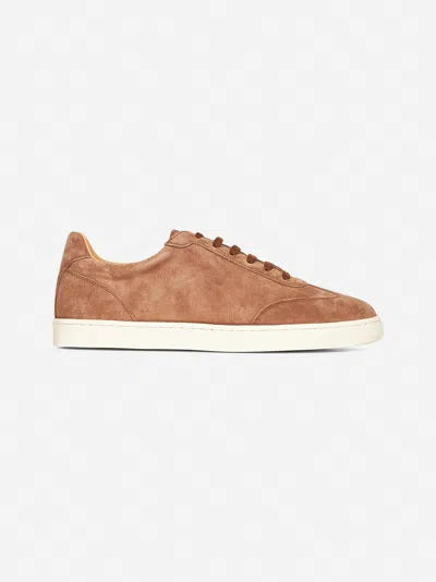 Brunello Cucinelli Brown Washed Suede Sneakers