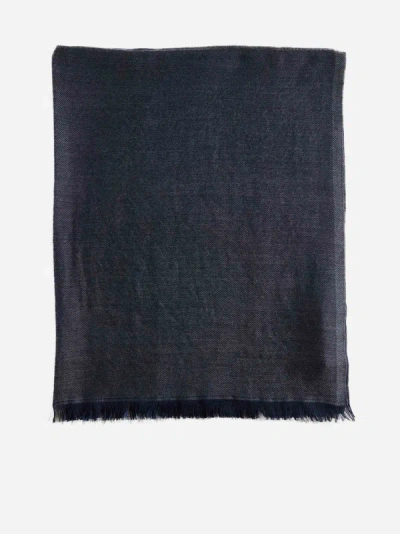 Brunello Cucinelli Cashmere And Silk Scarf In Blue