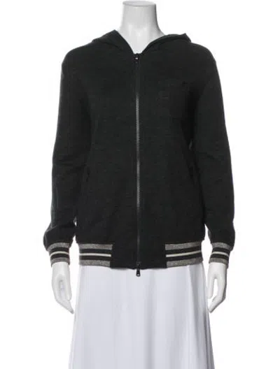 Pre-owned Brunello Cucinelli Cashmere Bomber Jacket In Grey