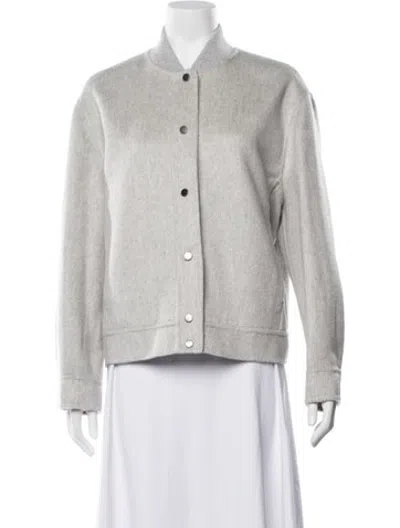 Pre-owned Brunello Cucinelli Cashmere Bomber Jacket W/ Tags In Metallic/silver