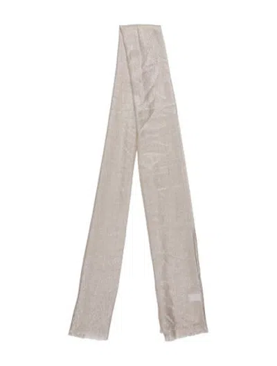 Pre-owned Brunello Cucinelli Cashmere Scarf W/ Tags In Metallic/neutrals