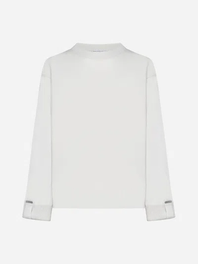 Brunello Cucinelli Cashmere Sweater In Ivory