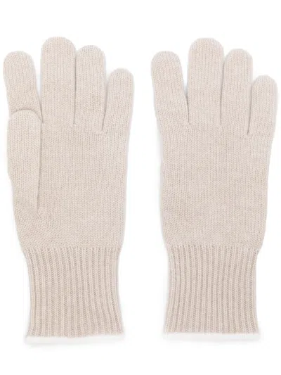 Brunello Cucinelli Contrasting-trim Cashmere Gloves In Neutrals