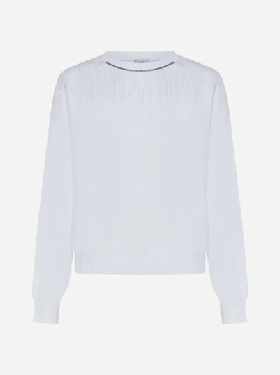 Brunello Cucinelli Cotton Sweater In White