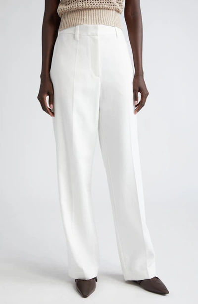 Brunello Cucinelli Cotton Twill Straight Leg Pants In C4171 Off White