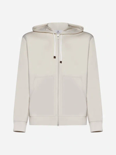 Brunello Cucinelli Cotton Zip-up Hoodie In Beige