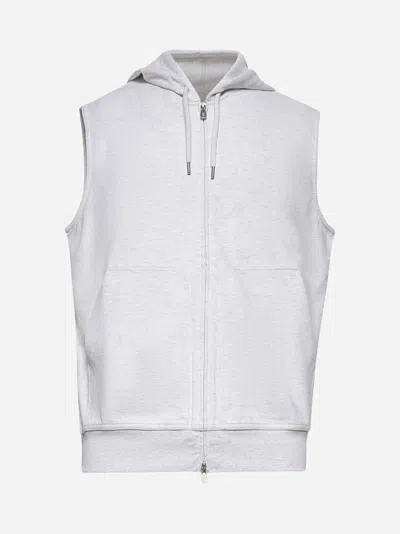 Brunello Cucinelli Ecru Sleeveless Hoodie