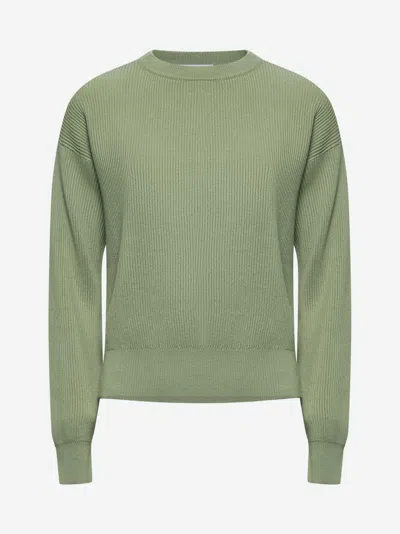 Brunello Cucinelli Green Cotton Monili Sweater