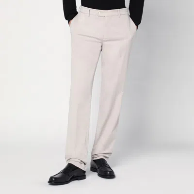 Brunello Cucinelli Greige Cotton Regular Pants In Beige