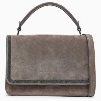 Brunello Cucinelli Grey Leather Handbag Women In Grey