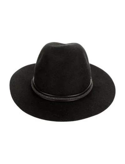 Pre-owned Brunello Cucinelli Grey Wool Jewel Fedora Hat W/tags
