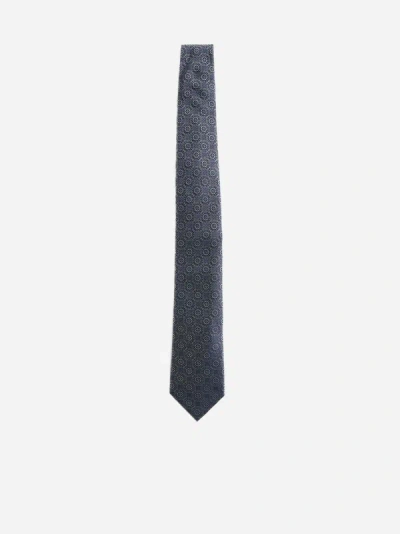 Brunello Cucinelli Jacquard Silk Tie In Black
