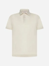 Brunello Cucinelli Linen-cotton Polo Shirt In Beige