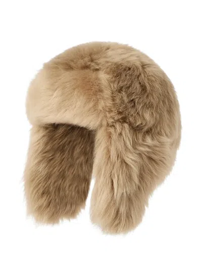 Brunello Cucinelli Lux-shearling Hat With Ear Flaps In Multi